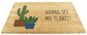 Изтривалка от кокосови влакна 40x60 cm Wanna See My Plants – Artsy Doormats