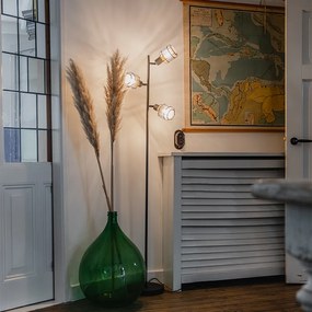 Дизайнерски подов аплик черен със злато 3-светлина - Noud