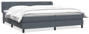 3317542 vidaXL Box Spring легло с матраци Тъмно сиво 200x210 cm Кадифе