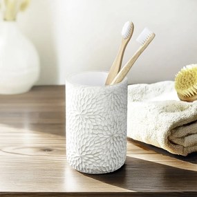 Чаша за четки за зъби от полиресин в бял и златист цвят Montalfano – Wenko