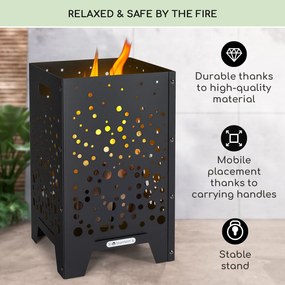 Blumfeldt Bazman Стоманено огнище Стабилен перфориран модел и дъждобран