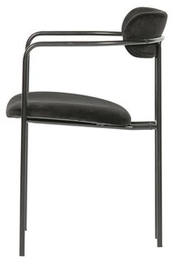 Черен кадифен стол за хранене Ivy - WOOOD