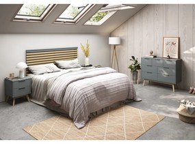 Табла за легло от декор от бор в естествен цвят/сиво-зелена 163x100 cm Estefania – Marckeric