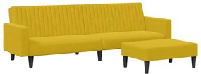 3216284 vidaXL Комплект дивани от 2 части, жълт, кадифе