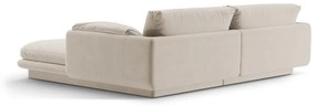 Бял кадифен ъглов диван (ляв ъгъл) Torino – Micadoni
