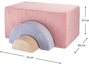 Розово велурено игрище от пяна 75x49x37 cm Rainbow Montessori – Wigiwama