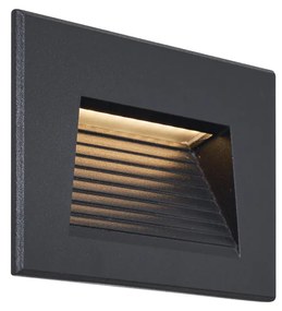 Модерна вградена стенна лампа черна 11.5cm с LED IP65 - Trem