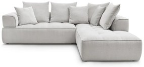 Светлосив шенилов ъглов диван (десен ъгъл/L форма) Whesley – Bobochic Paris