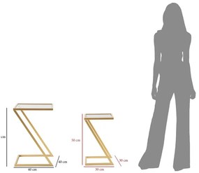 Странични масички в комплект от 2 броя със стъклен плот 40x40 cm Zet - Mauro Ferretti