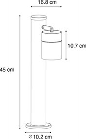 Външна лампа черна 45 см AR70 регулируема IP44 - Solo