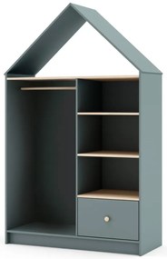 Отворен детски гардероб сиво-зелен 110x180x45 cm Estefania – Marckeric