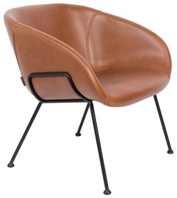 Кафяв фотьойл от изкуствена кожа Feston - Zuiver