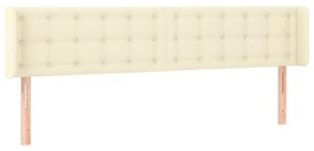 3118866 vidaXL Горна табла за легло, кремава, 163x16x78/88 см, изкуствена кожа