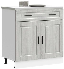 853983 vidaXL Кухненски шкаф Porto, сив сонома, инженерно дърво