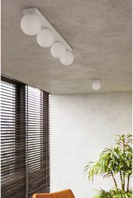 Бяло осветително тяло за таван със стъклен абажур ø 12 cm Umerta – Sollux