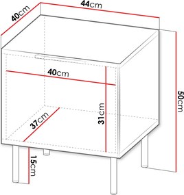 Комплект от 2 нощни шкафчета Almera