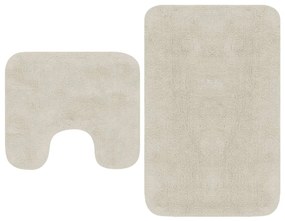 133232 vidaXL Комплект постелки за баня, 2 бр, текстил, бели