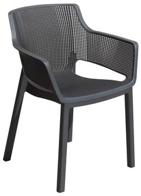 Тъмносив пластмасов градински стол Elisa – Keter