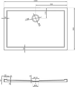 Mexen Flow правоъгълно тънко поддушово корито 100 x 80 см, бял гланц - 46R108010