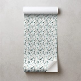 Самозалепващ тапет – Нежни сини цветя с листа