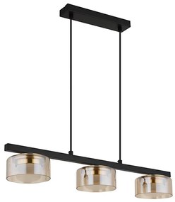 Globo 16055-3HG - LED Пендел HIGGINS 3xGX53/6W/230V опушен/кафяв