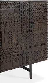 Тъмнокафяв скрин от масивно манго 160x75x40 cm Kalai – MOME