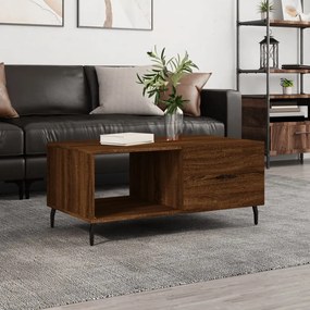 829235 vidaXL Кафе маса, кафяв дъб, 90x50x40 см, инженерно дърво