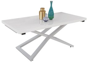 Разтегателна маса с повдигащ механизъм ВЕНЕЦИЯ - МДФ мат бяло 8685