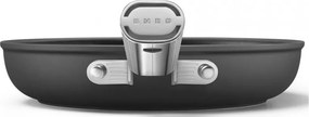 Тиган с капак SMEG CKFF2401BLM, 1.9 л, Ø24 см, Тефлоново покритие, До 250°C, Без PFAS, Индукция, Черен