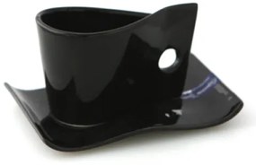 Порцеланова чаша с чинийка черна DY1559 100ml.