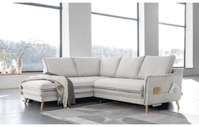 Бежов разтегателен ъглов диван (ляв ъгъл) Charming Charlie – Miuform