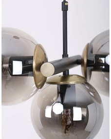 Черно-сива висяща лампа със стъклен абажур ø 15 cm Cascade - Squid Lighting