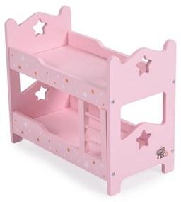 Moni toys - Дървена мебел за кукла - двуетажно легло A003