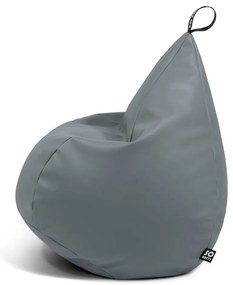 Сив детски пуф от изкуствена кожа Drop M – So Soft?