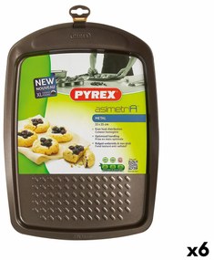 Форма за Печене Pyrex Asimetria Квадратен Черен Метал 33 x 25 cm (6 броя)