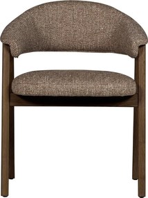 Кафяв тапициран трапезен стол с подлакътници Tunar – WOOOD