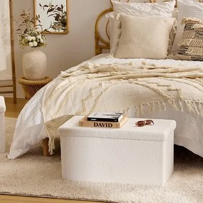 Пейка със съхранение atmosphera Jaiko, Букле, Бял, 76x38 cm