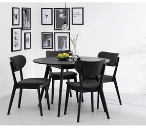 Трапезен стол от черен дъб с тъмносива седалка Cato - Rowico