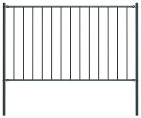 Оградно пано с колове прахово боядисана стомана 1,7x0,75 м