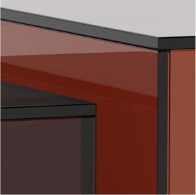 Кафяви стъклени масички за кафе в комплект 2 бр. 50x50 cm Dice – Actona