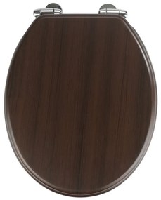 Тъмна тоалетна седалка с лесно затваряне Wenge, 43 x 37 cm - Wenko