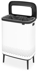 Кош за пране Brabantia Bo 1004176, 2x45 л, Пълнене без отваряне, Вентилационни отвори, Регулируеми крачета, Бял