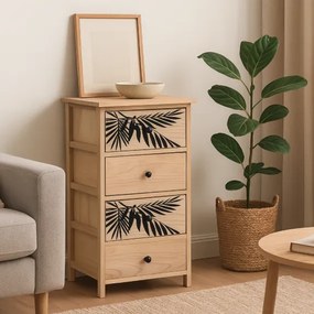 Комод ZOFIA с 4 чекмеджета - бохо дизайн, 40 x 29 x 73 cm