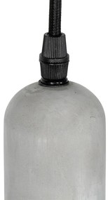 Индустриално висящо осветително тяло черно с бетон кръгло 5-светлина - Pedra