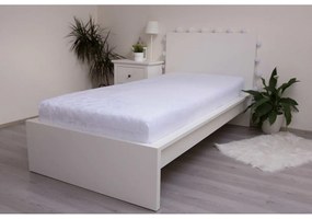 Бял разтеглив чаршаф от микроплюш 90x200 cm - Jerry Fabrics