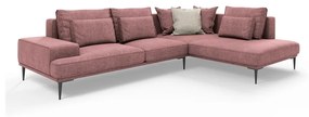Розов ъглов разтегателен диван , десен ъгъл Liege - Interieurs 86