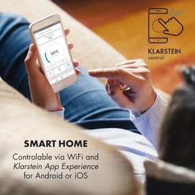 Klarstein Wonderwall 300 Smart, инфрачервена печка, 30 x 100 cm, 300 W, седмичен таймер, IP24, бяла