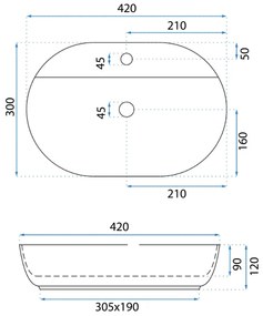 Умивалник за плот REA Aura 42