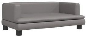 3196315 vidaXL Детски диван, сив, 80x45x30 см, изкуствена кожа