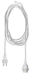 Бял кабел с накрайник за крушка, дължина 2,5 м Ute - Star Trading